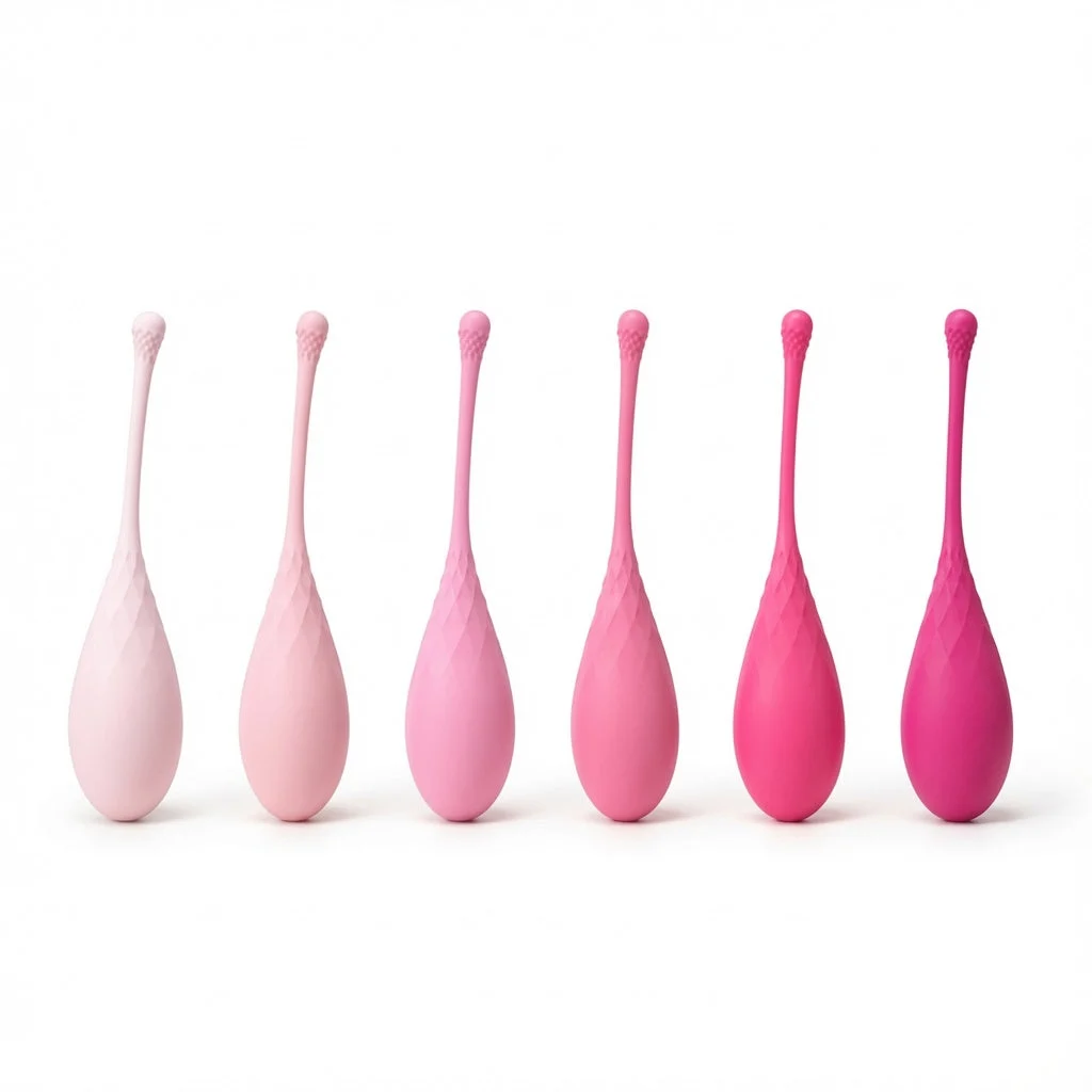 A gradient row of soft-touch pelvic trainers